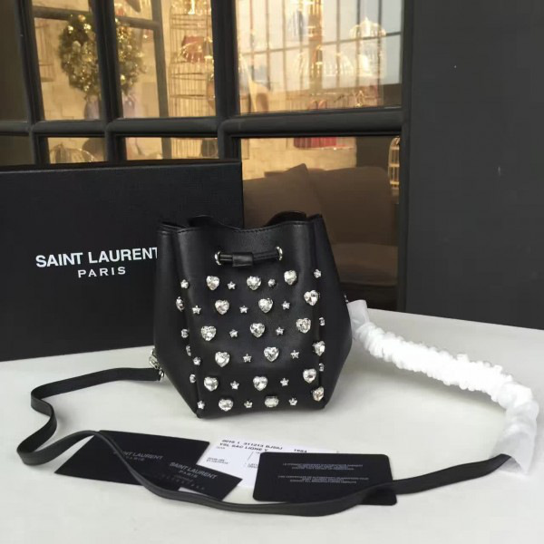 Y51 bucket bag black silver 10cm x 10cm x 14cm