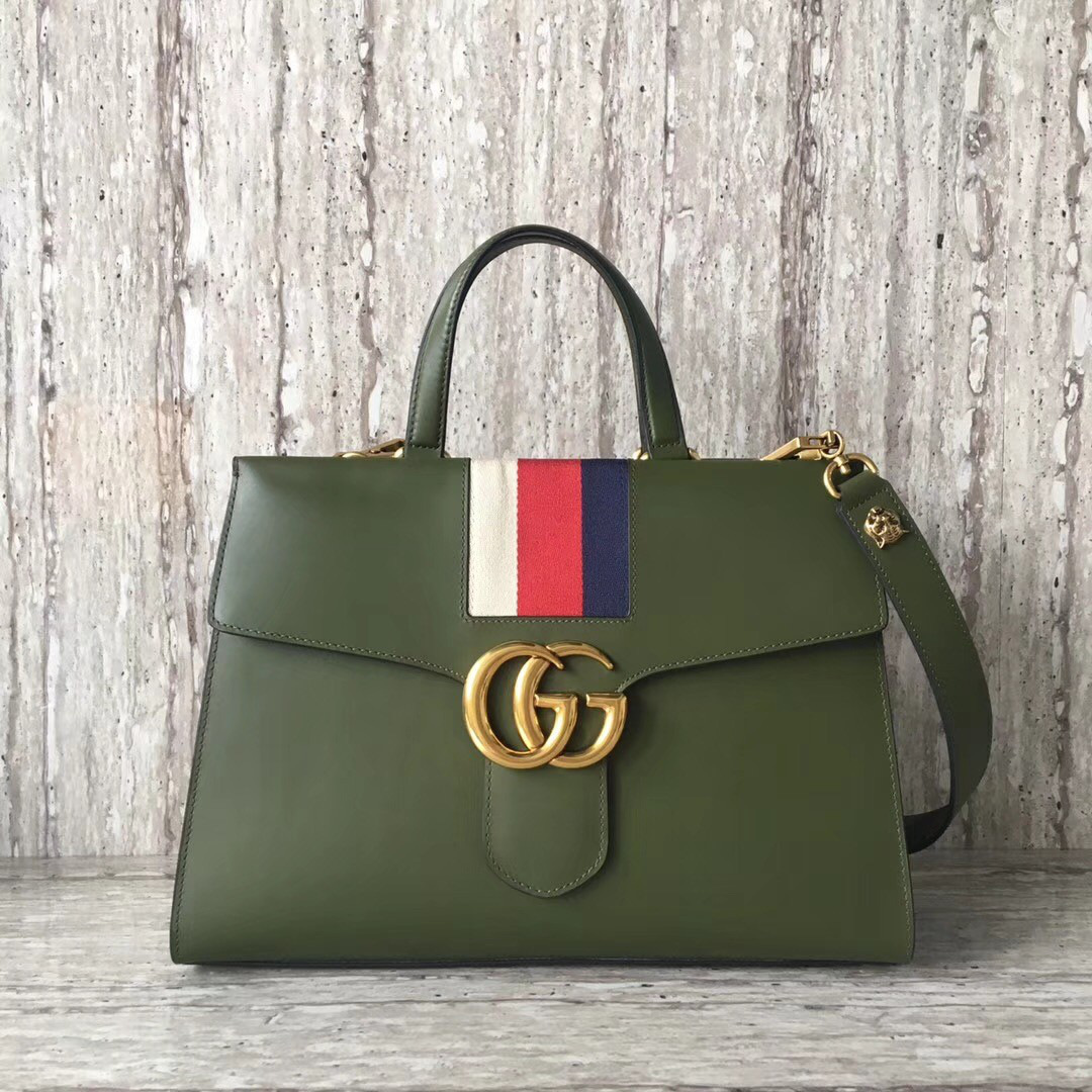 Gvc*1 marmont shoulder bag dark green 2637 36*24.5*13cm