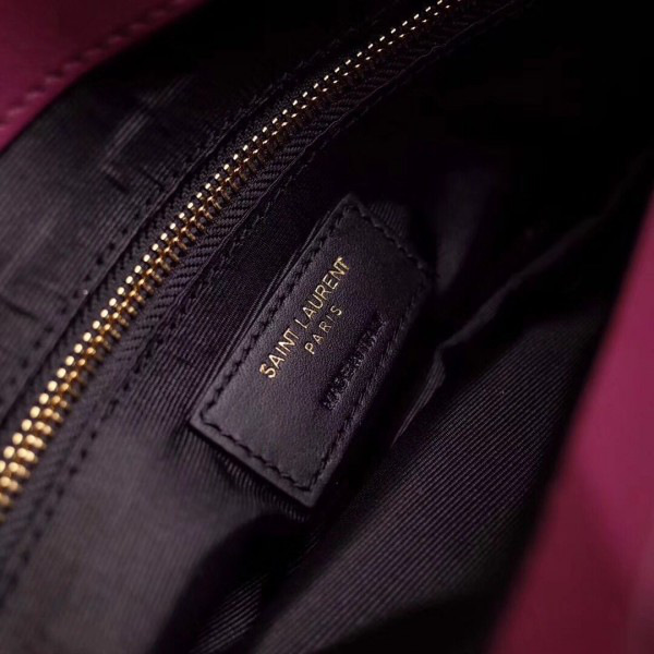 Y51 loulou monogram quilted velvet shoulder bag rose red 4809 25cm*17cm*9cm