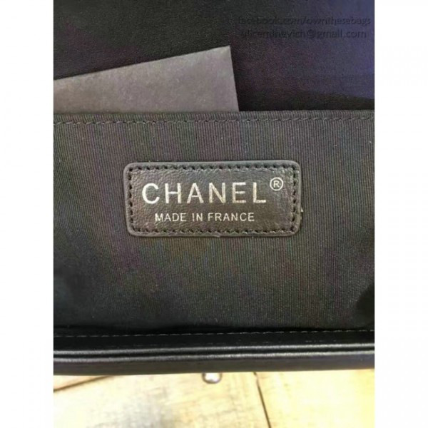 Ch**el braided calfskin boy bag black