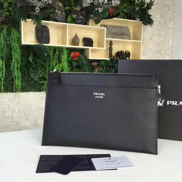 Pra*a leather clutch bag 4183 30cm x 20cm