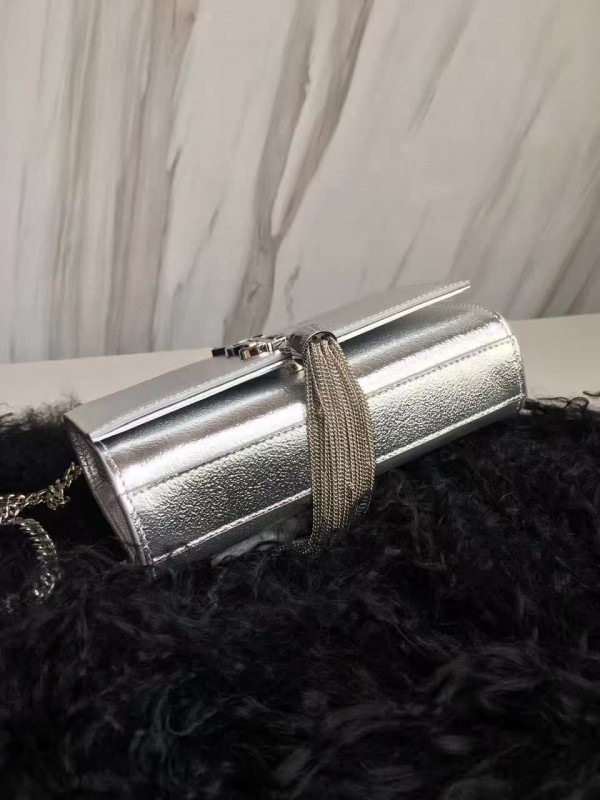 Y51 kate chain wallet with tassel in crinkled metallic leather cohotbag 4991