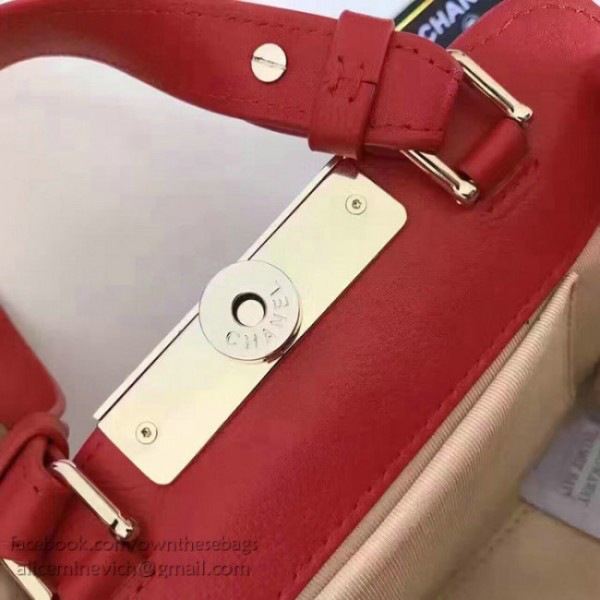 Ch**el small label click leather shopping bag red