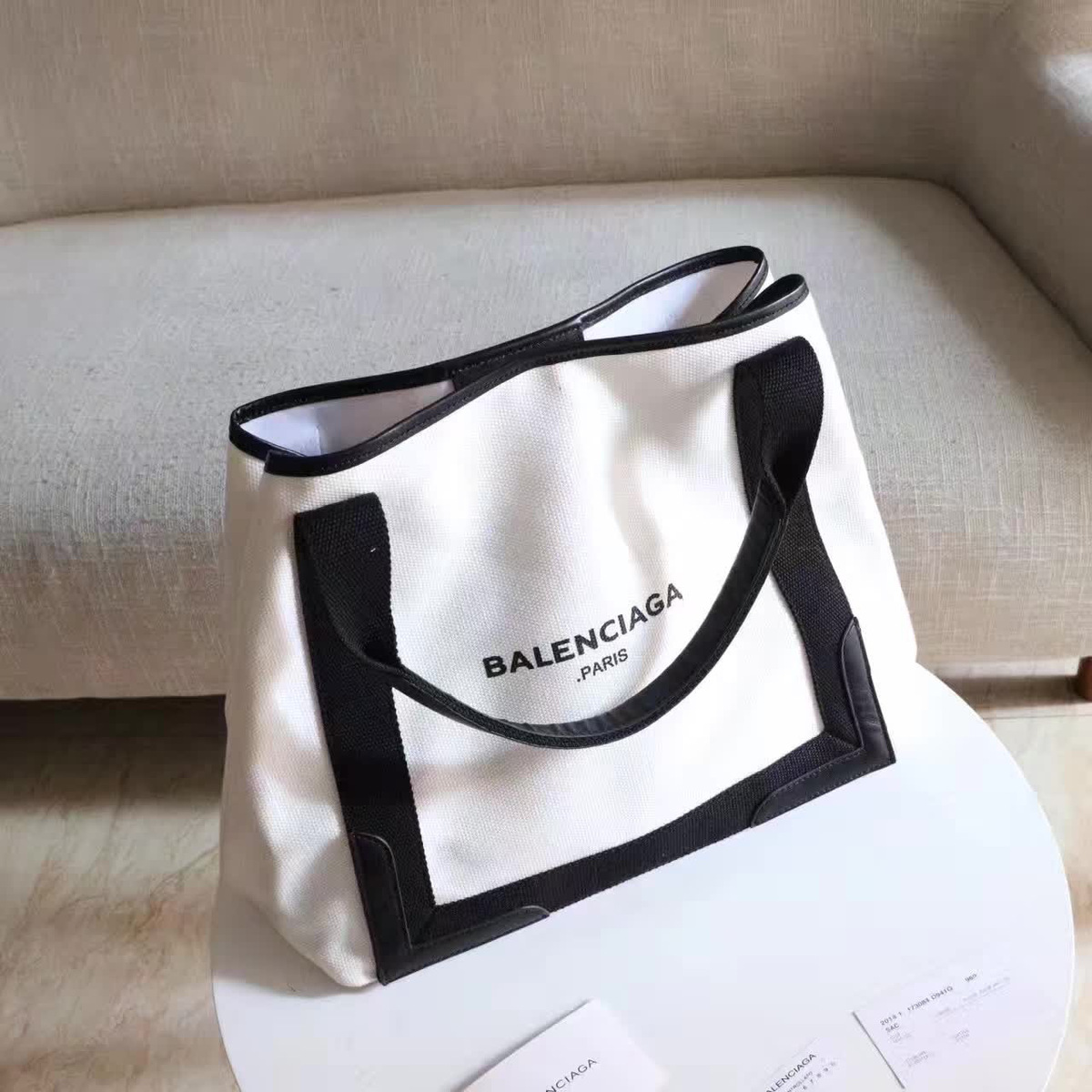 Ba1en*iaga navy cabas 30cm x 23cm x 17cm