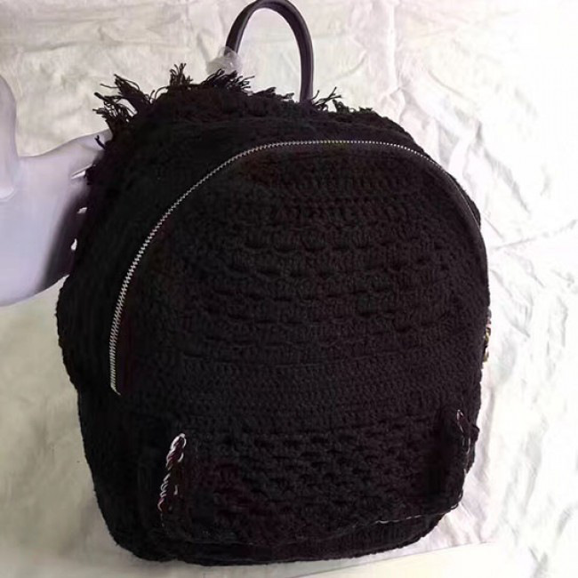 Ch**el crochet braid cayo coco backpack black