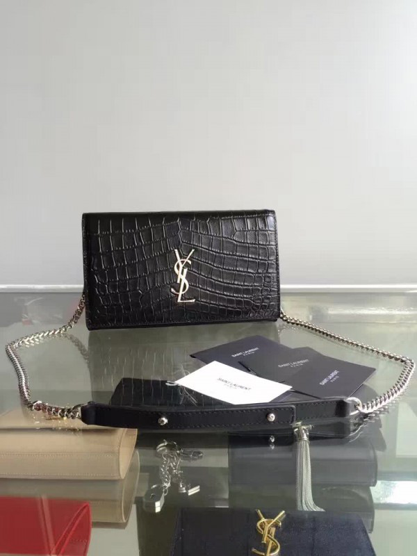 Y51 monogram kate crocodile embossed shiny leather 5028 22.5cm x 14cm x 4cm