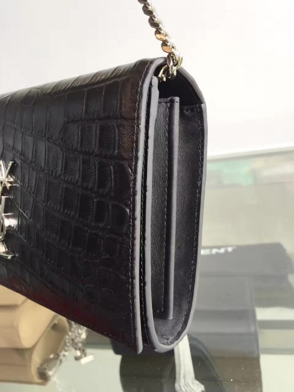 Y51 monogram kate crocodile embossed shiny leather 5028 22.5cm x 14cm x 4cm