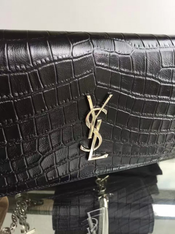 Y51 monogram kate crocodile embossed shiny leather 5028 22.5cm x 14cm x 4cm