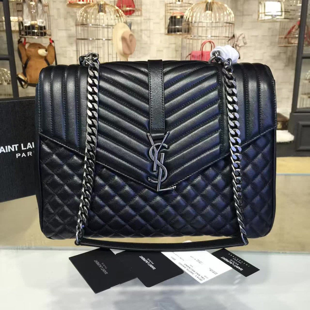 Y51 envelop satchel large black 5128 36cm x 26cm x 13cm