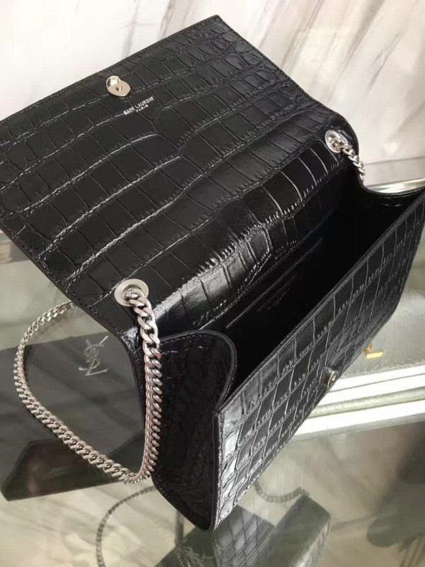 Y51 monogram kate sliver tassel in embossed cocodile shiny leather  5033  24cm x 14.5cm x 5.5cm