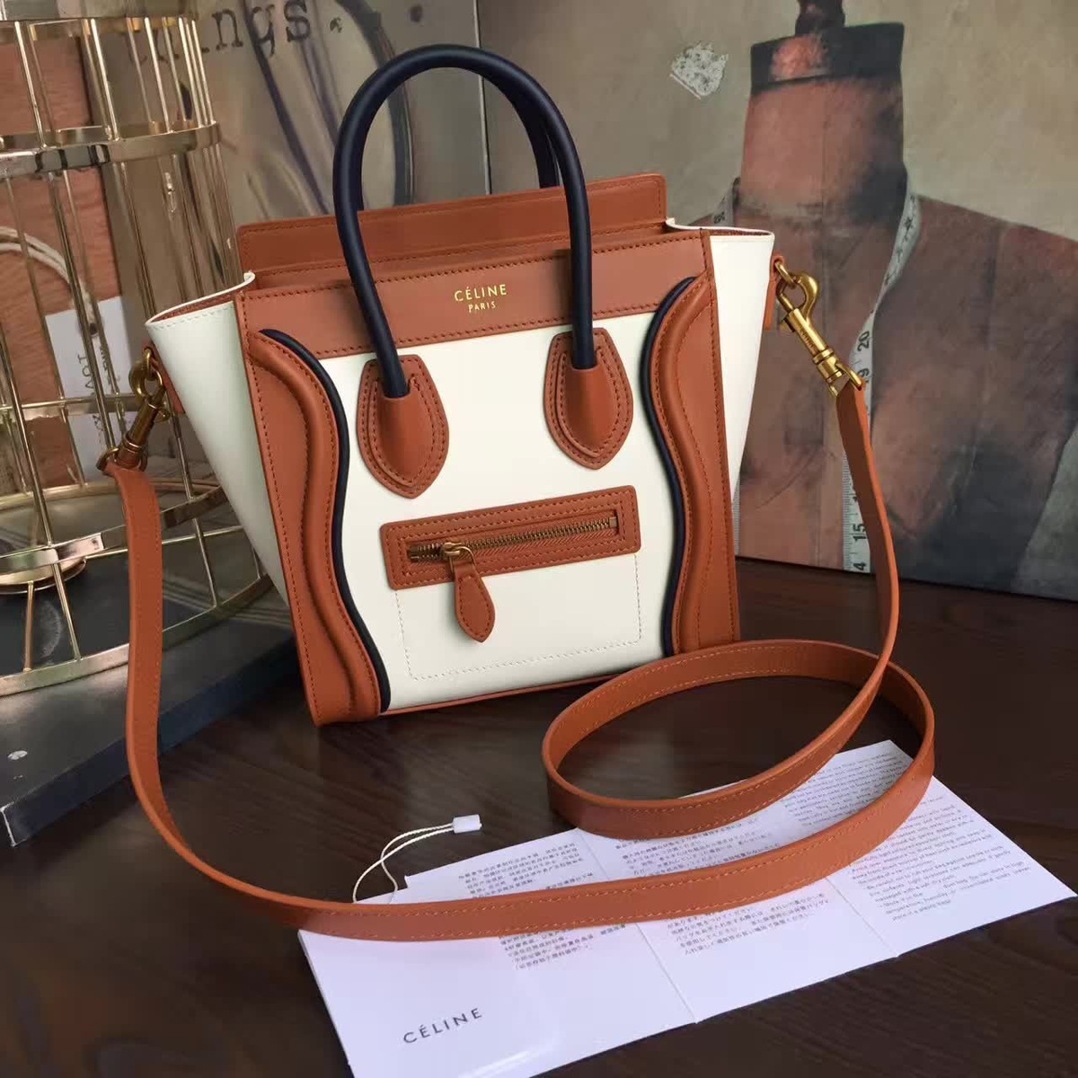 Ce1i*e leather nano luggage z995 20cm x 9cm x 20cm