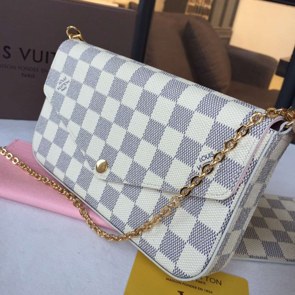 l0vis Vvtt0n pochette felicie damier azur canvas 3704 21cm