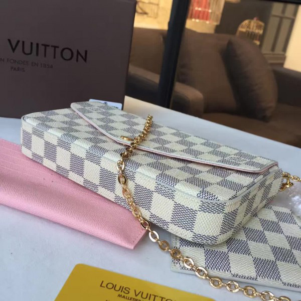 l0vis Vvtt0n pochette felicie damier azur canvas 3704 21cm