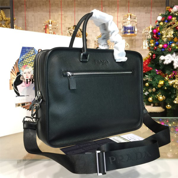 Pra*a leather briefcase 4209 38.5cm x 9cm x 28.5cm