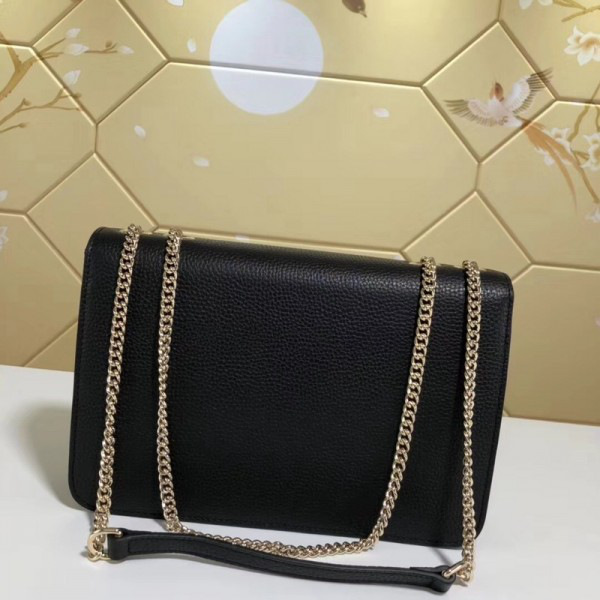 Gvc*1 gg flap shoulder bag on chain black cohotbag 510303