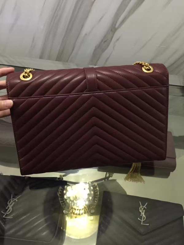 Y51 gold monogram college wine red 5082 31cm x 22cm x 7.5cm