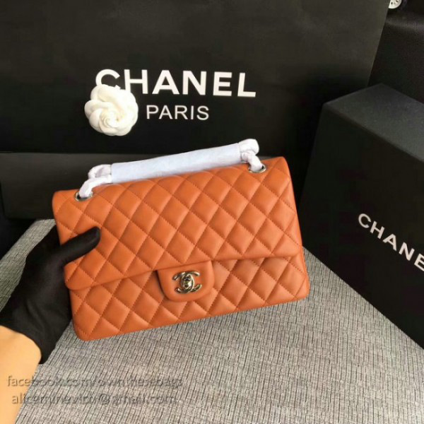 Ch**el lambskin classic handbag orange a01112 vs04951
