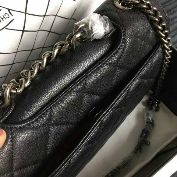 Ch**el quilted deerskin perfect edge bag black a14041