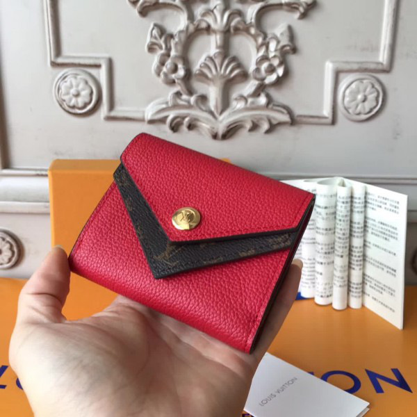 l0vis Vvtt0n double v cohotbag compact wallet cherry red