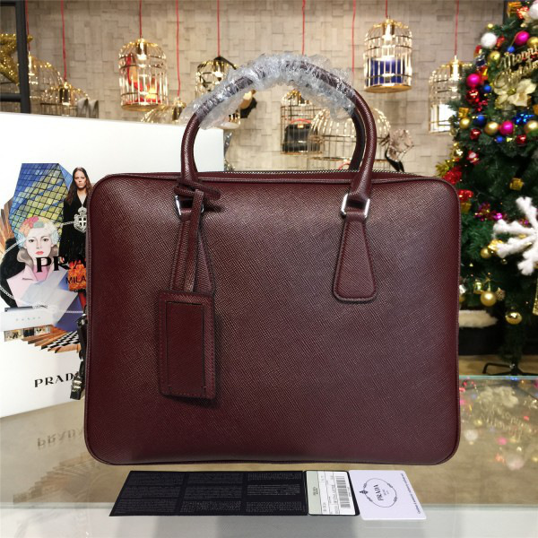 Pra*a leather briefcase 4219 37cm x 9.5m x 28.5cm