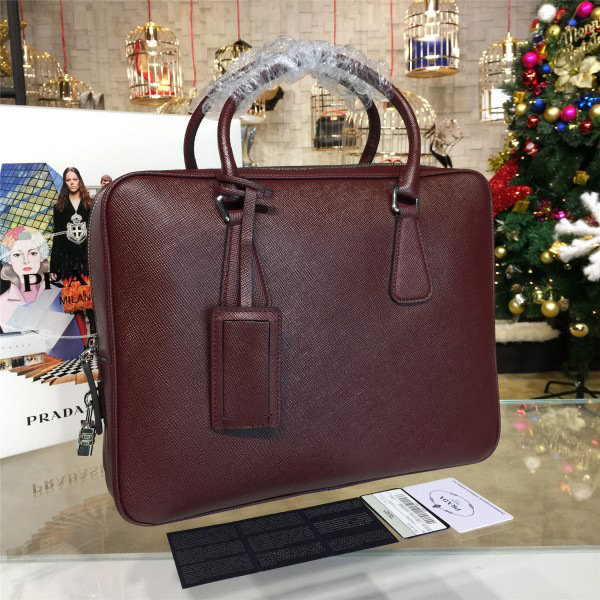 Pra*a leather briefcase 4219 37cm x 9.5m x 28.5cm