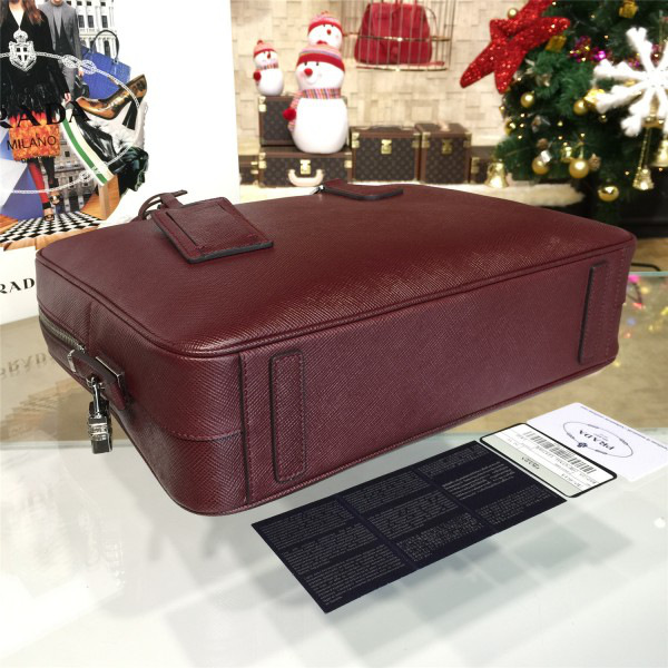 Pra*a leather briefcase 4219 37cm x 9.5m x 28.5cm
