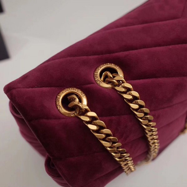 Y51 loulou monogram quilted velvet shoulder bag large 4801 30cm*20cm*10cm