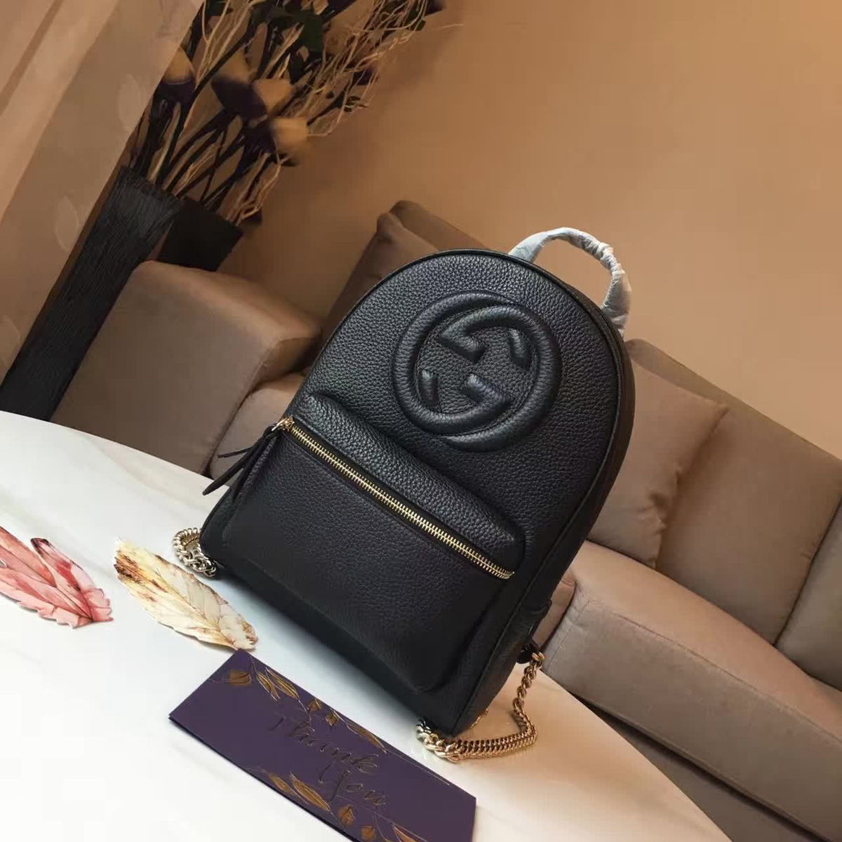 Gvc*1 gg leather backpack 016 29cm x 27cm x 14cm