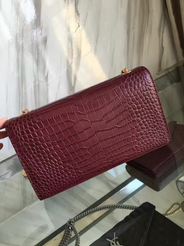 Y51 monogram kate gold tassel in embossed crocodile shiny leather 5042 24cm x 14.5cm x 5.5cm