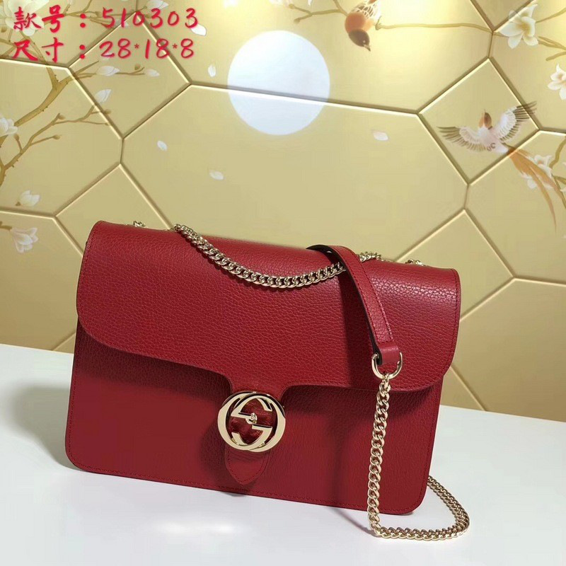 Gvc*1 gg flap shoulder bag on chain red cohotbag 510303