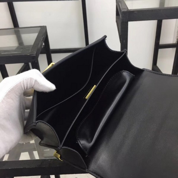 Pra*a cahier leather shoulder bag 1bd045 black 20 x 14.5 x 8.5 cm