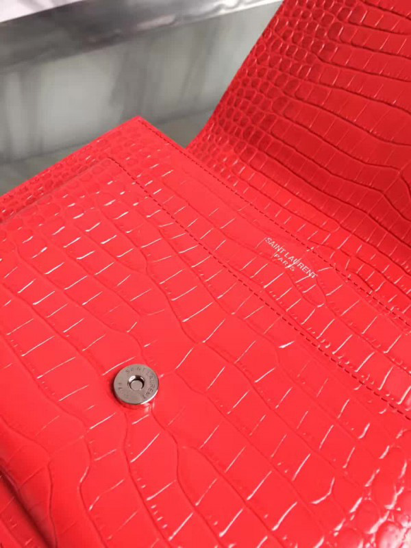 Y51 medium sunset bag crocodile embossed shiny leather 4853 22cm x 16cm x 8cm