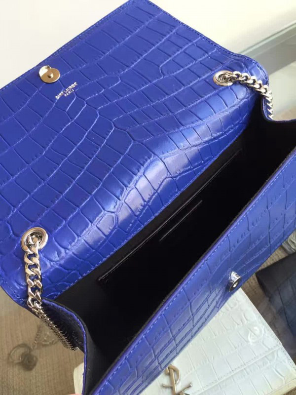 Y51 monogram kate silver tassel in embossed crocodile shiny leather 5041 24cm x 14.5cm x 5.5cm