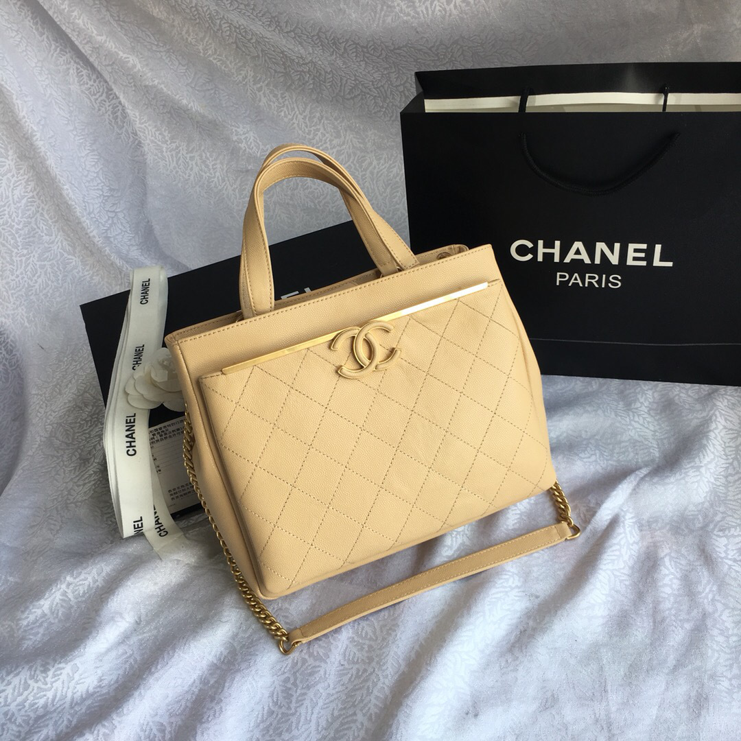 Ch**el small shopping bag dark apricot 57563 26x21x13cm