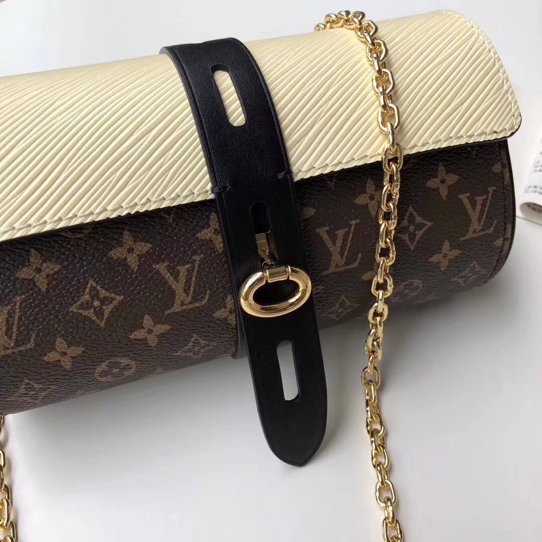 Lv original single new diagonal chain bag m44158 white 18.5CM