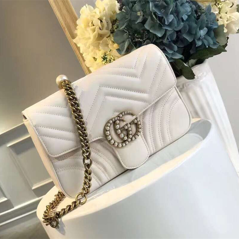 Gvc*1 marmont bag white  2635 21.5*18*5cm