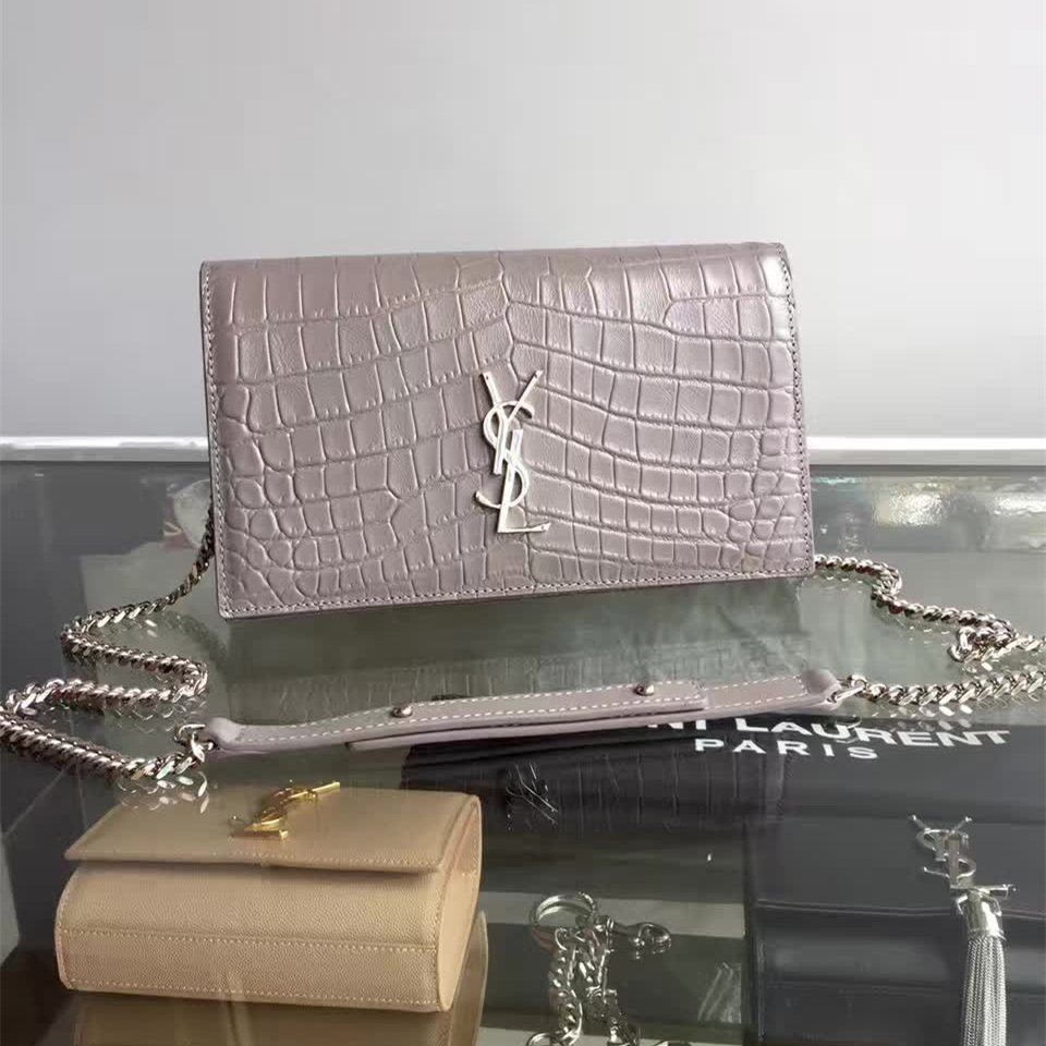 Y51 monogram kate in shiny crocodile-embossed leather 5036  22.5cm x 14cm x 4cm