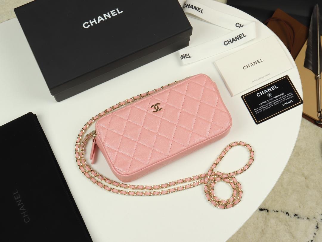 Ch**el 2019 new chain bag pink 10×19×4cm
