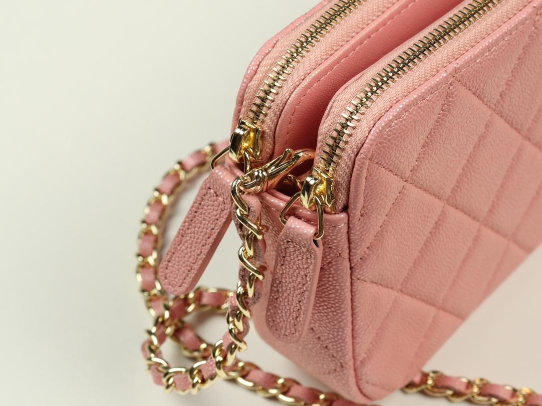 Ch**el 2019 new chain bag pink 10×19×4cm