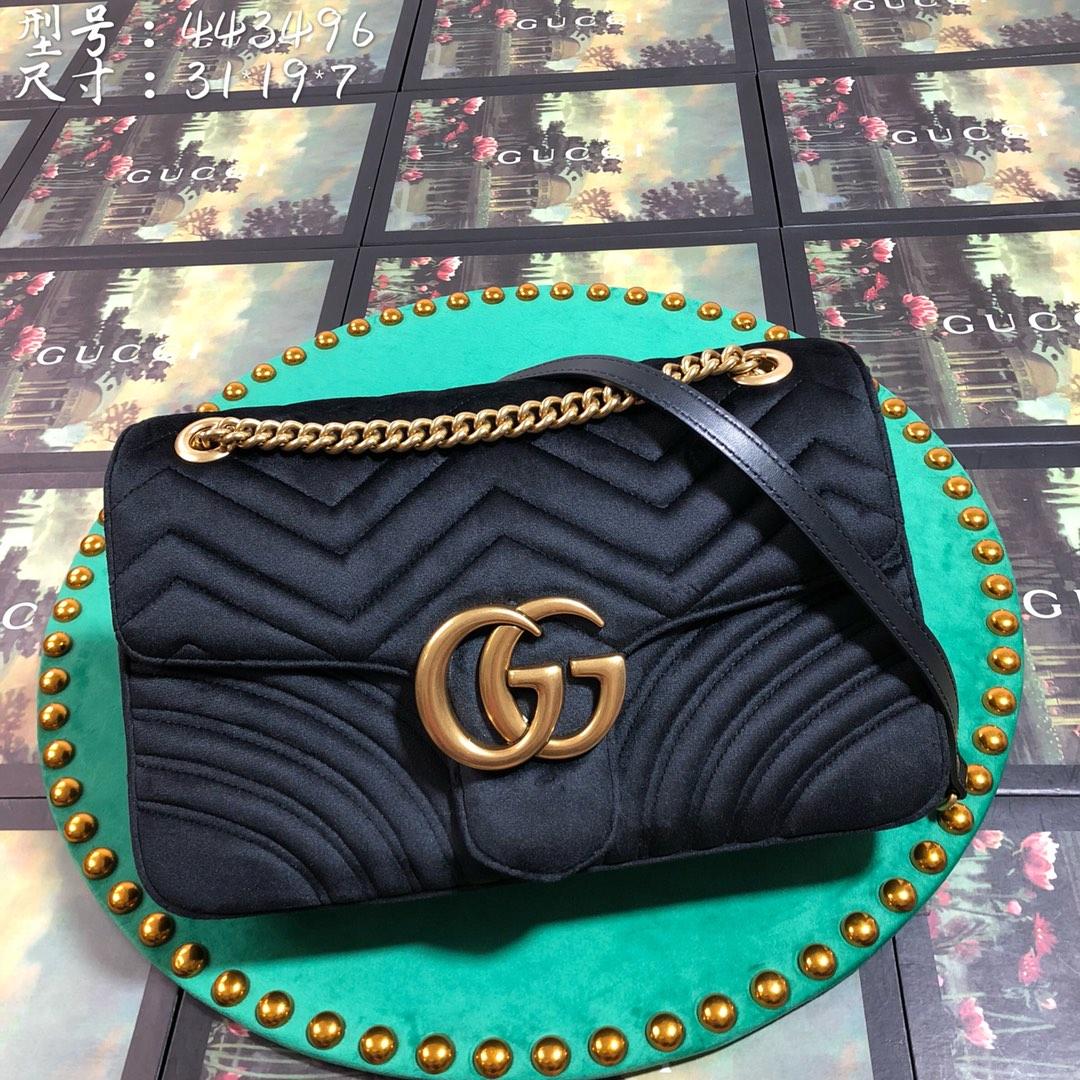 Gvc*1 velvet chain bag shoulder bag 443496 31 x 19 x 7 cm