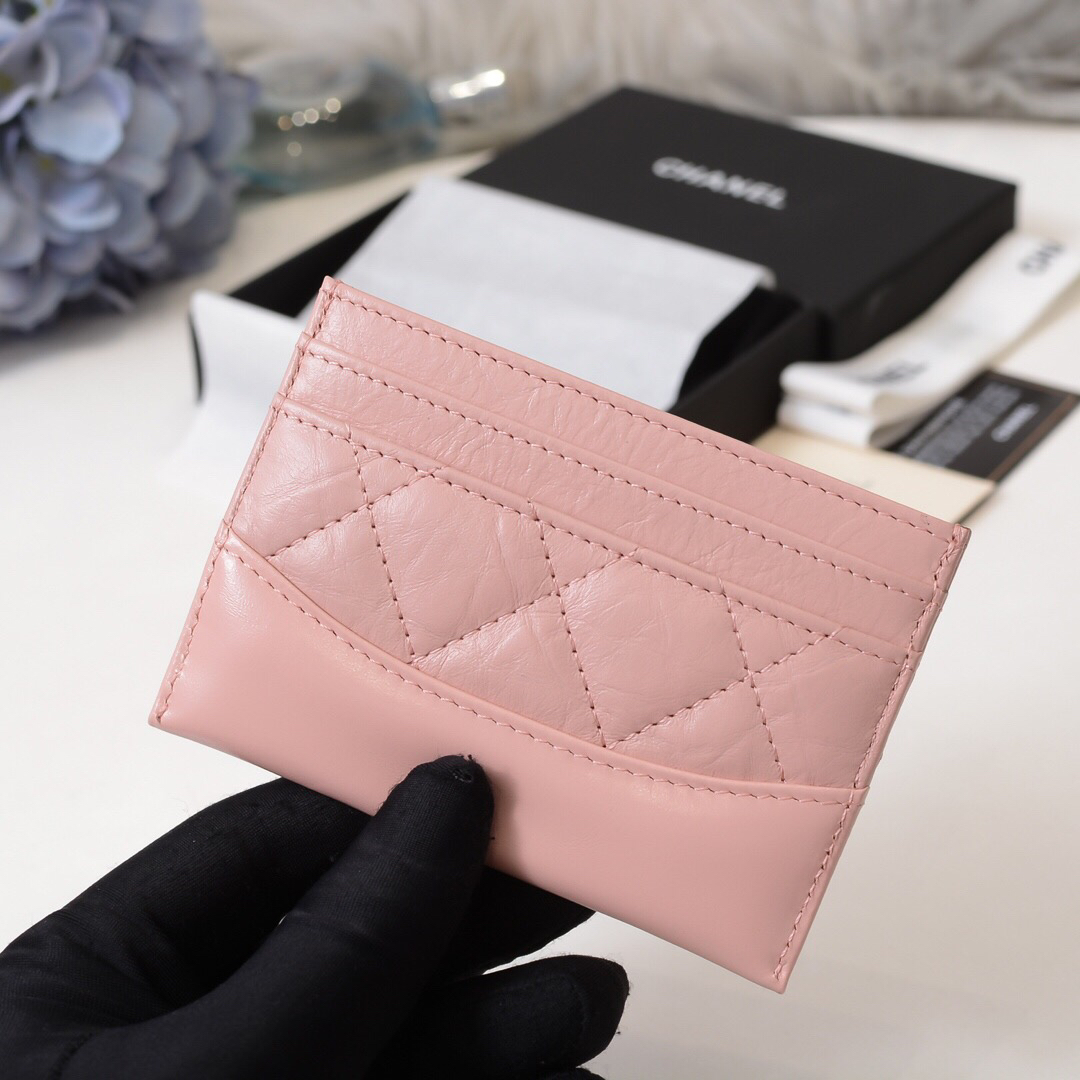 Ch**el card case pink