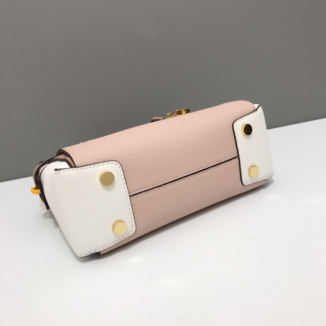 Mercer Medium Tri-Color Pebbled Leather Belted Satchel 27 x 20 x 11cm