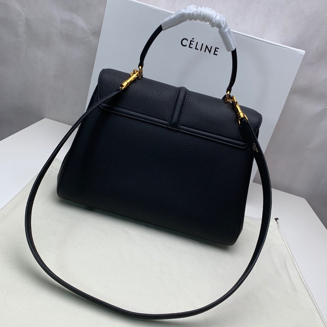 MEDIUM 16 BAG IN GRAINED CALFSKIN BLACK 32x23.5x13 cm