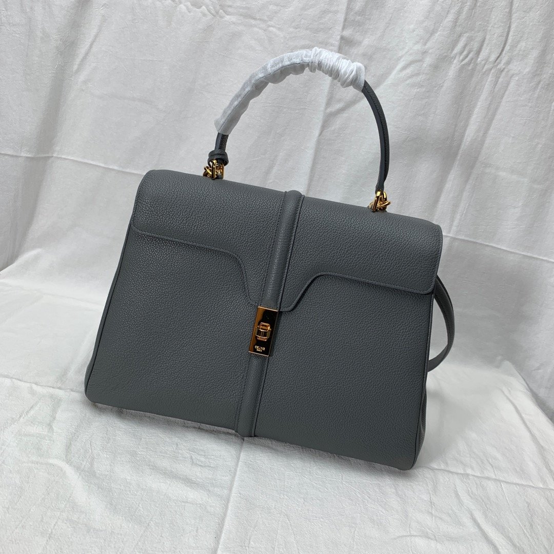 MEDIUM 16 BAG IN GRAINED CALFSKIN GRAY 32x23.5x13