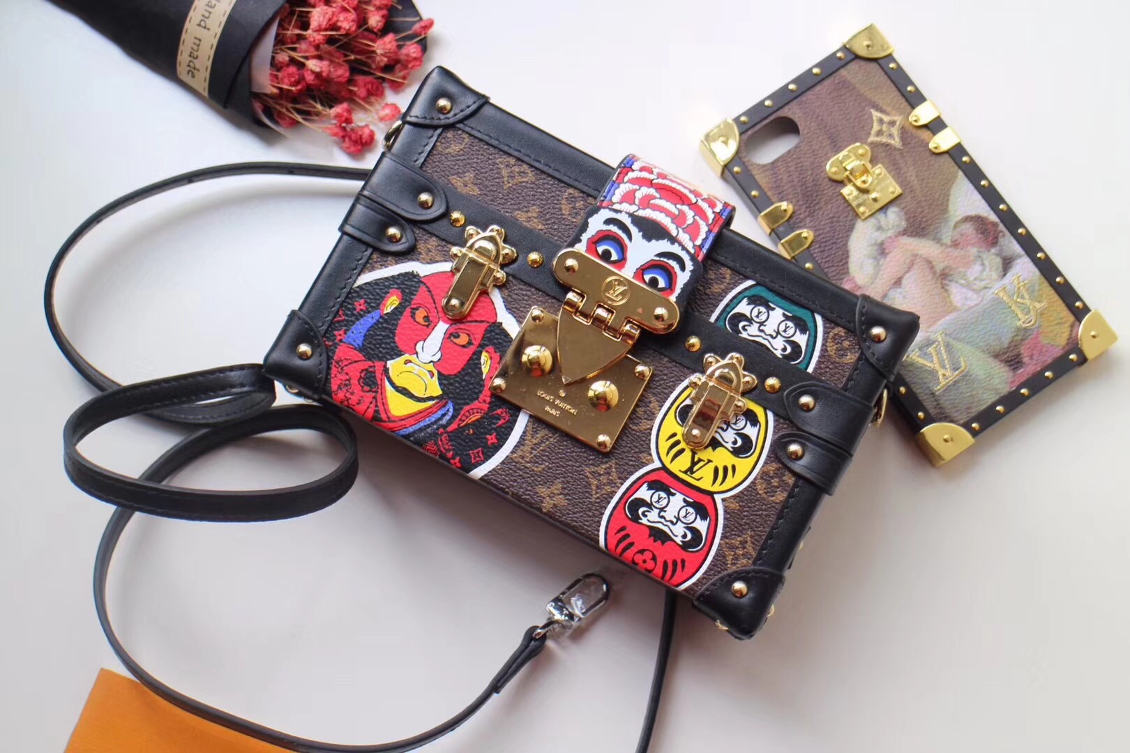 l0vis Vvtt0n petite malle box bag monogram handbag brown m43544 19 x 5 x 11.5cm