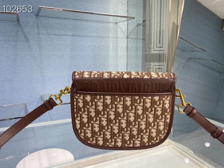 medium D10r bobby bag brown oblique jacquard 22 x 17 x 6 cm