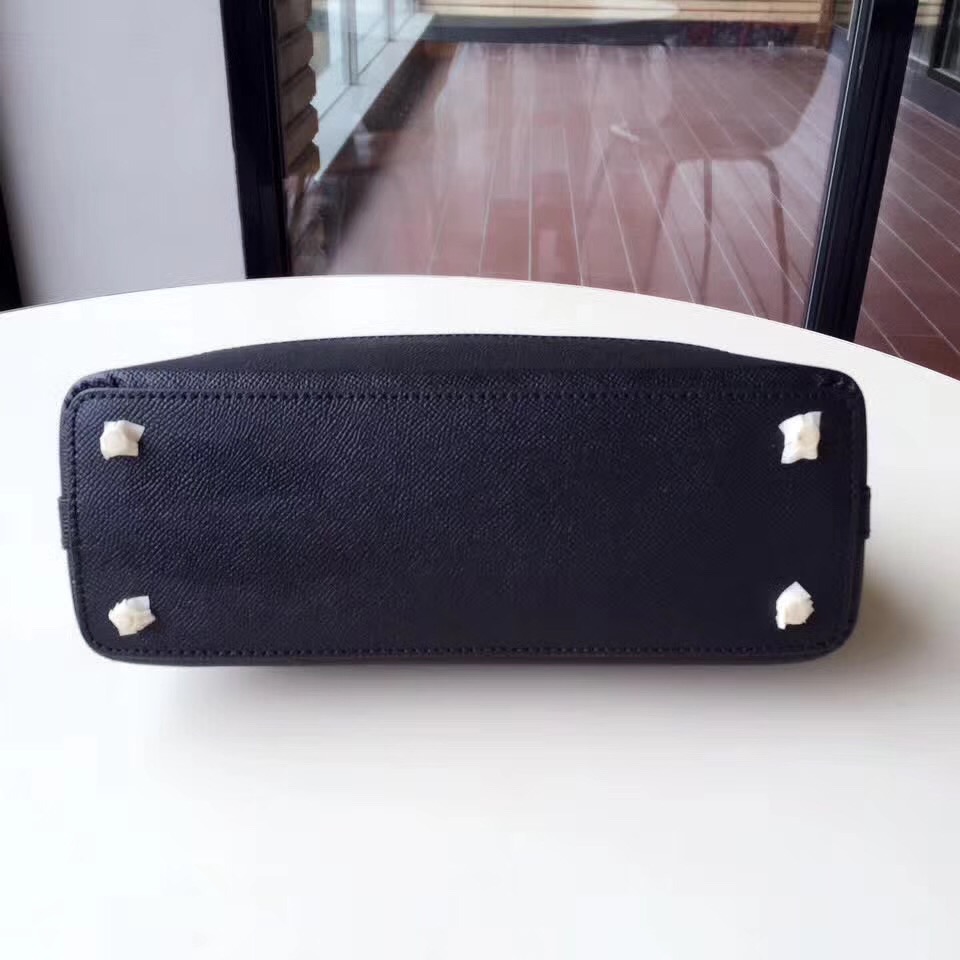 COACH Mini Shell Bag Satchel Crossgrain Leather Black F57555 25 x 18 x 10cm