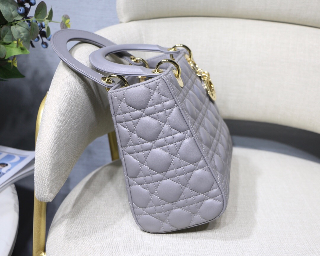 D10r medium lady bag gray cannage lambskin m0565 24 x 20 x 11cm