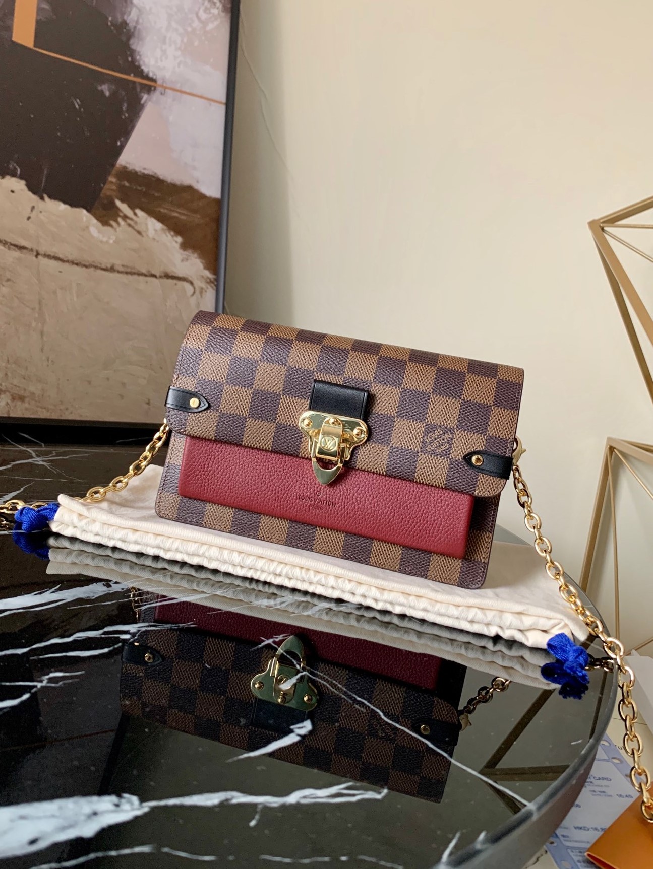 l0vis Vvtt0n vavin chain wallet bordeaux black n60222 19.0 x 12.5 x 4.0 cm