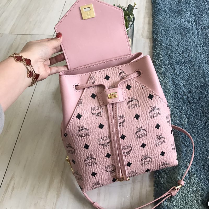 MCM Essential Backpack in Visetos Original Pink MWK9SSE05PZ001 24*21*12